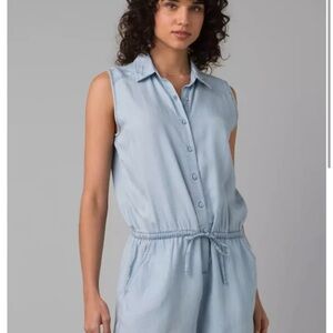 Prana Weekend Escape denim jumpsuit romper size S (small)